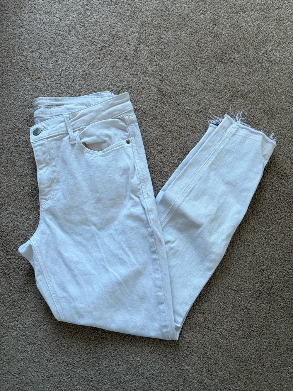 🖤 OLD NAVY - Rockstar Super Skinny Ankle Jeans - White - Size 8